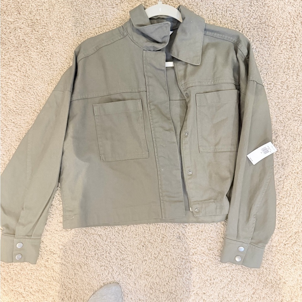 Olive Green Button-Up Jacket NWT - image 1